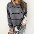 Farbblock Lässig Baumwollmischung Langarm Sweatshirt