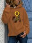 Retro Sonnenblume Print Sweatshirts mit Kapuze