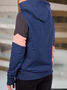 Blau Rollkragen Normal Farbe-Block Langarm Sweatshirts