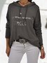 Baumwolle-Gemisch Basic Langarm Kapuze Sweatshirts