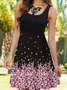 Retro Ärmelloses Freizeitkleid mit Blumenmuster