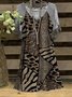 Print Leopard Kleider mit V-Ausschnitt