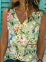 V-Ausschnitt Retro Tops mit Geblümtem Print