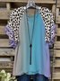 Retro Kurzarm Blusen & Shirts mit Leopard Print