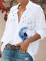 Langarm Pflanzen Bluse mit Hemdkragen
