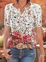 Geblümt Lässig Kurzarm Shirts & Blusen&Shirts