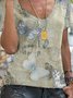 V-Ausschnitt Urlaub Bluse mit Schmetterling Print