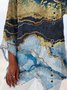 Retro Textur Geometrischer Print Blusen mit Rundhals