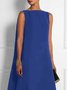 Retro Ärmelloses Freizeitkleid mit Rundhals