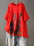 Lässig Kurzarm Rundhals Große Größen Blusen&Shirts