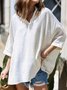 Retro V-Ausschnitt Schulterfrei Shirts & Blusen&Shirts