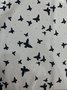Weiß Lässig Schmetterling Print Langarm Normal Shirts & Blusen&Shirts