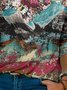 Retro Landschaft Print Blusen & Shirts mit Blumenmuster