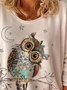 Langarm Lässig Rundhals Print Shirts & Blusen&Shirts