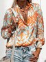 Print Normal Langarm Individualität Shirts & Blusen&Shirts