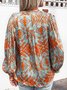 Print Normal Langarm Individualität Shirts & Blusen&Shirts