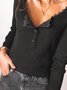 Unifarben Lässiger Pullover mit Langarm