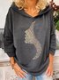 Normal Lässig Langarm Verziert Sweatshirts