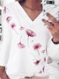 Langarm Print Baumwollmischung Lässig Shirts & Blusen&Shirts