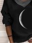 Print Langarm Sweatshirts mit Kapuze