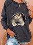 Lässig Langarm Rundhals Große Größen Print Blusen&Shirts Sweatshirts