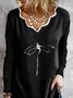 Basic Kontrast Shirts & Blusen mit Libelle Print