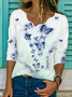 Lässige T-Shirt mit Schmetterling Print