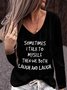 Buchstabenmuster Langarm V-Ausschnitt Große Größen Lässig Blusen&Shirts