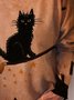 Rundhals Print Sweatshirts mit Langarm