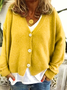 Modetalente Pullover Einfarbiger damen Pullover leinen mit  V-Ausschnitt