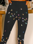 Große Größen Schmetterling Print Dünn Hosen