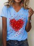 Liebe V-Ausschnitt Lässig Locker Shirts & Blusen