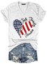 amerikanisch Flagge Print Vertrauen Familie Freiheit Buchstabe Lässig Kurzarm T-Shirt