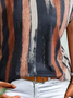 Streifen Muster V-Ausschnitt Basic Lässig Shirts & Blusen