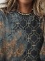Langarm Rundhals Bluse mit Print