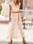 Große Größen Geblümt Lässig Urlaub Kleid