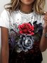Langarm Rundhals Shirts & Blusen mit Blumenmuster