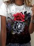 Langarm Rundhals Shirts & Blusen mit Blumenmuster