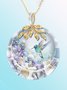 Kreative Kristall Blume Vogel Halskette