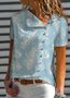 Lässig Locker Print Kurzarm Blusen & Shirts