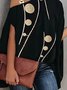 Polka Dots Kurzarm Knopf Neckholder Große Größen Lässig Blusen & Shirts
