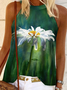 Rundhals Locker Geblümt Stricken Tanktop