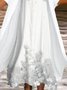 Baumwollgemisch Lässig Geblümt Kurzarm Stricken Kleid