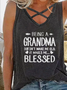 V-Ausschnitt Buchstabe Locker Stricken Tanktop