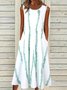 Locker Gestreift Kurzarm Stricken Kleid