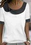 Lässig Schalkragen Jersey T-Shirt