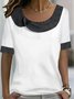 Lässig Schalkragen Jersey T-Shirt