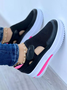 Atmungsaktiv Hohl Stoff Mesh Klettverschluss Tragbar Gehen Schuhe