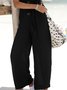Unifarben Ärmellos Geknöpft V-Ausschnitt Große Größen Lässig Jumpsuit