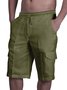 Herren Leinen Shorts Multi-Pocket Krawatte Cargohosen